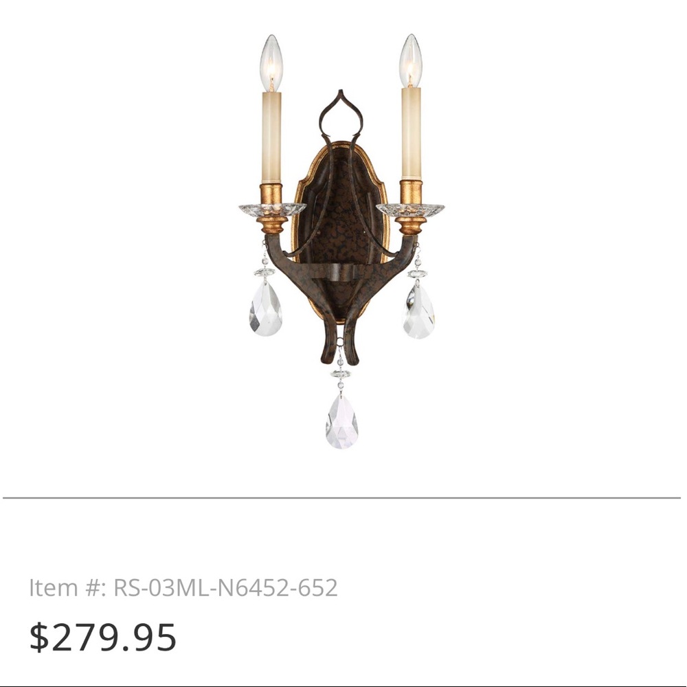 Set/2 Crystal set for candleholders